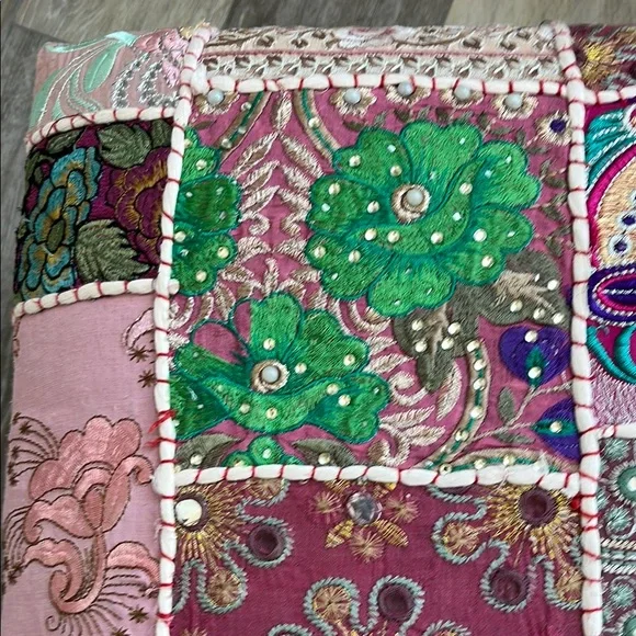 Colorful Patchwork Footstool - Picture 5 of 12